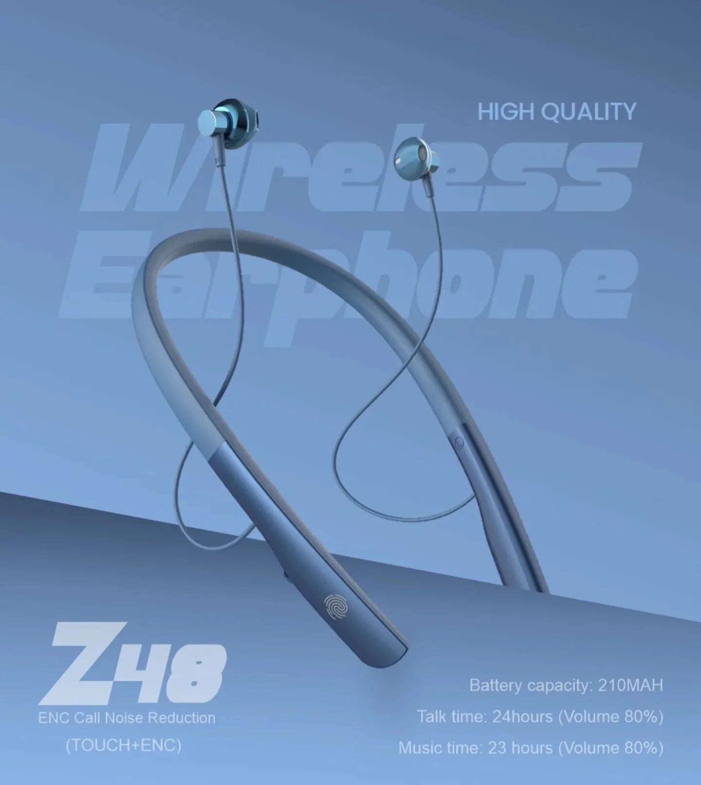 ZedX Wireless Neckband Z48 - Premium Sound, Ultra-Comfort Fit, and Long Battery Life
