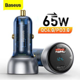 Baseus Digital Display QC+PPS Quick Car Charger 65W Output