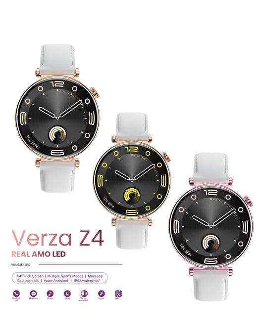 ZedX Verza Z4 Smartwatch -AMOLED Display, IP68 Waterproof, Bluetooth Call