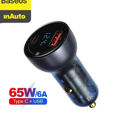 Baseus Digital Display QC+PPS Quick Car Charger 65W Output