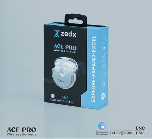 ZedX Ace Pro Wireless Earbuds – Noise Cancelling, Touch Control, and Immersive Sound