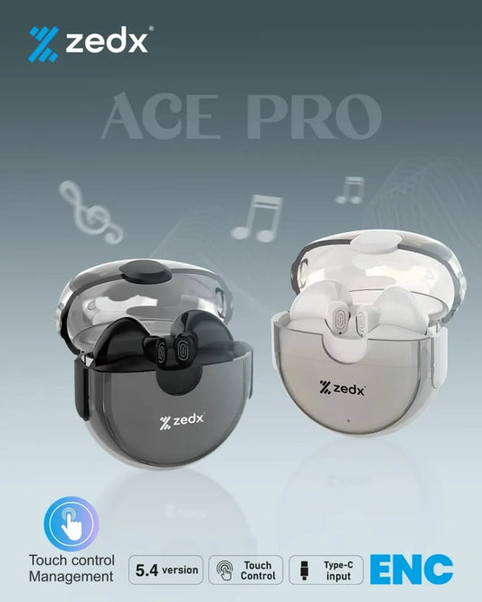 ZedX Ace Pro Wireless Earbuds – Noise Cancelling, Touch Control, and Immersive Sound