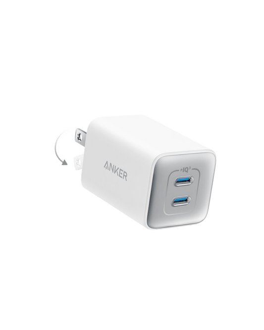 Anker 47W USB C Charger (Nano 3), 2 Port Compact Foldable GaN Fast Charger.