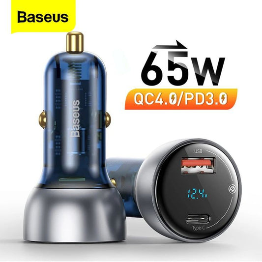 Baseus Digital Display QC+PPS Quick Car Charger 65W Output
