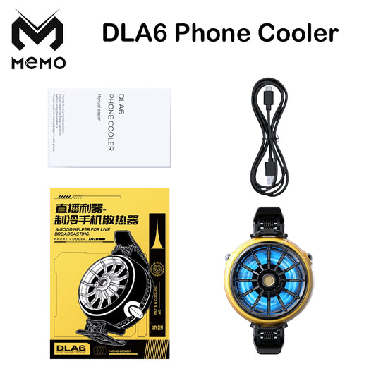 MEMO DLA6 Mobile Phone Radiator Phone Cooling Fan Case Cold Wind Handle Fan for PUBG Mobile Gaming Phone Cooler Phone Cooling Fan Case.
